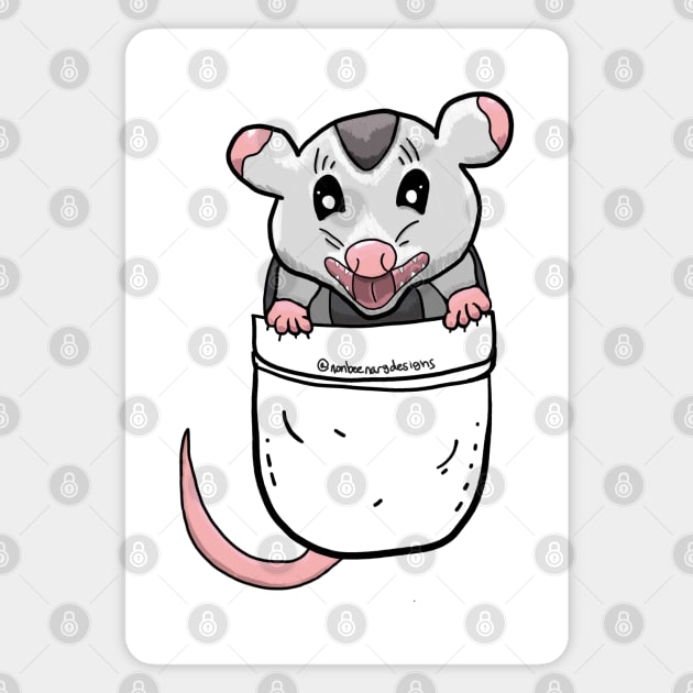 Opossum In Your Pocket Magnet by nonbeenarydesigns